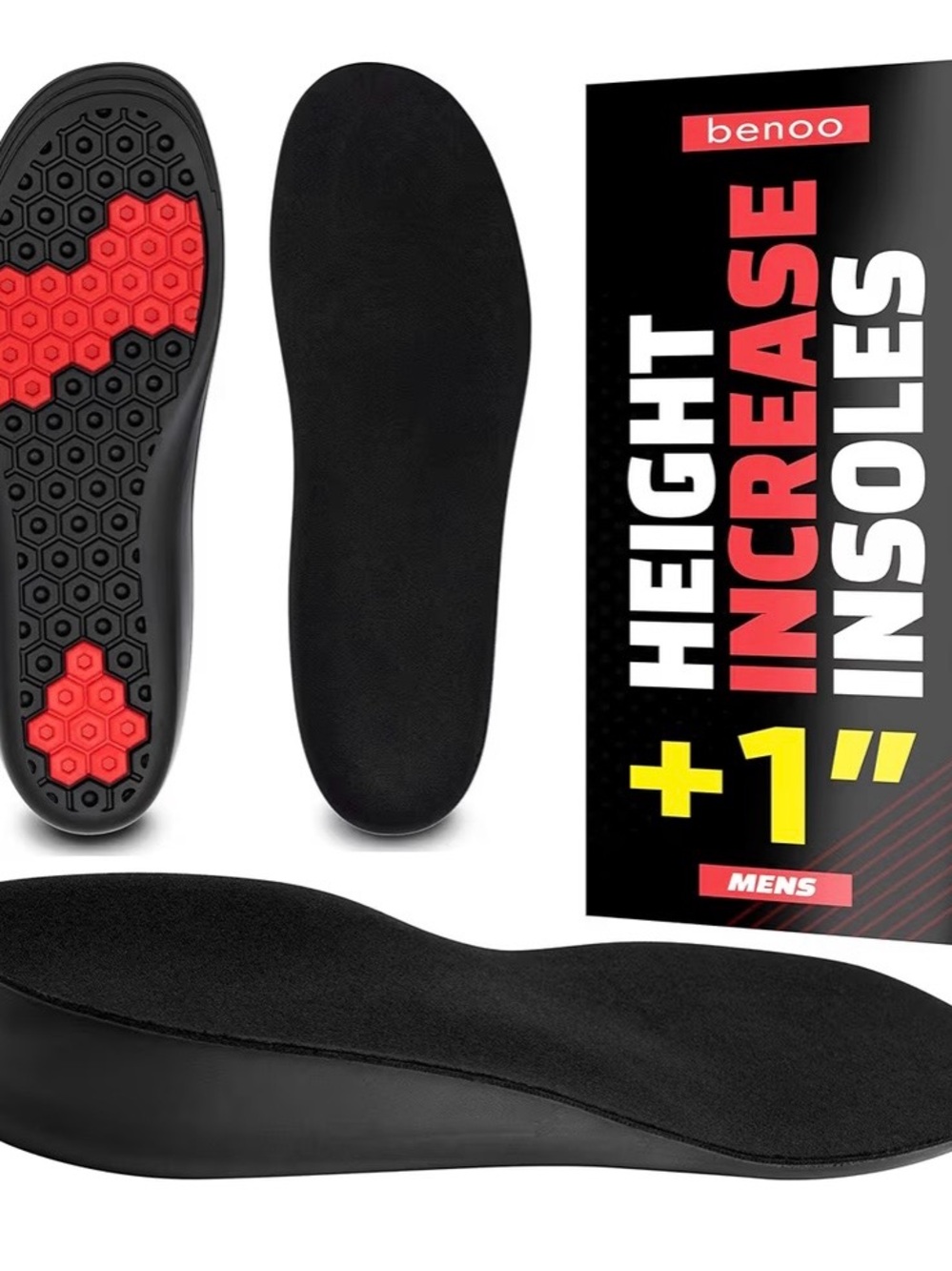 benoo Height Increase Insoles +1" - Black